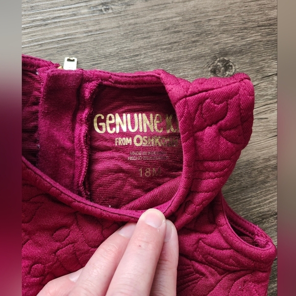 Oshkosh 18 Month Quilted Floral Textured Sleeveless Dress - Picture 3 of 4